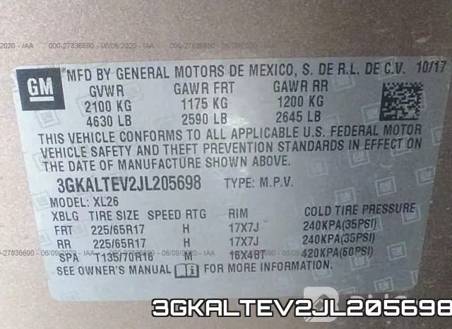 3GKALTEV2JL205698 фото 10
