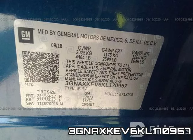 3GNAXKEV6KL170957 фото 10