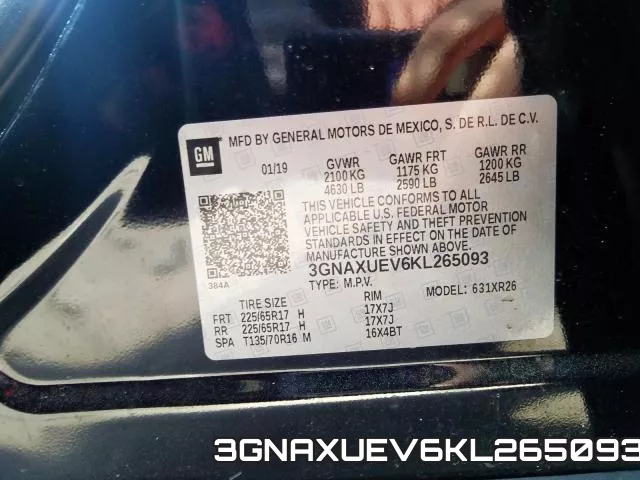 3GNAXUEV6KL265093 фото 2