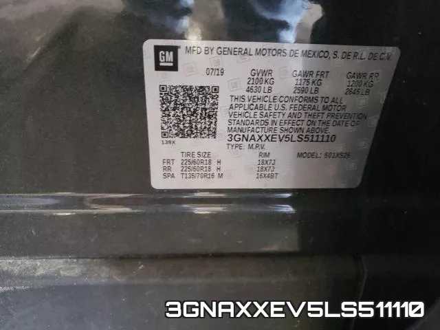 3GNAXXEV5LS511110 фото 2