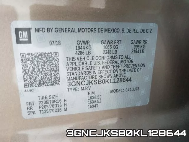 3GNCJKSB0KL128644 фото 2