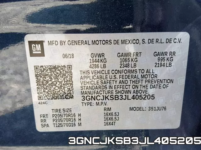 3GNCJKSB3JL405205 фото 2