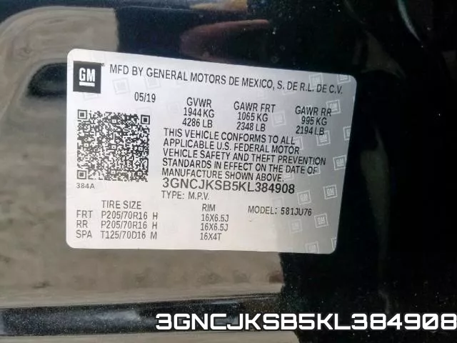 3GNCJKSB5KL384908 фото 2