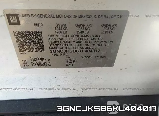 3GNCJKSB6KL404017 фото 10