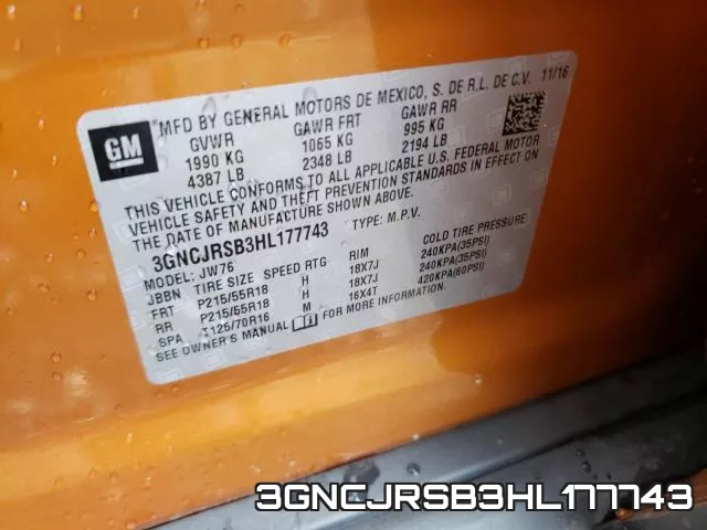 3GNCJRSB3HL177743 фото 2