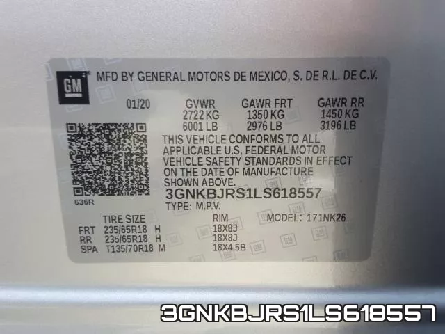 3GNKBJRS1LS618557 фото 2