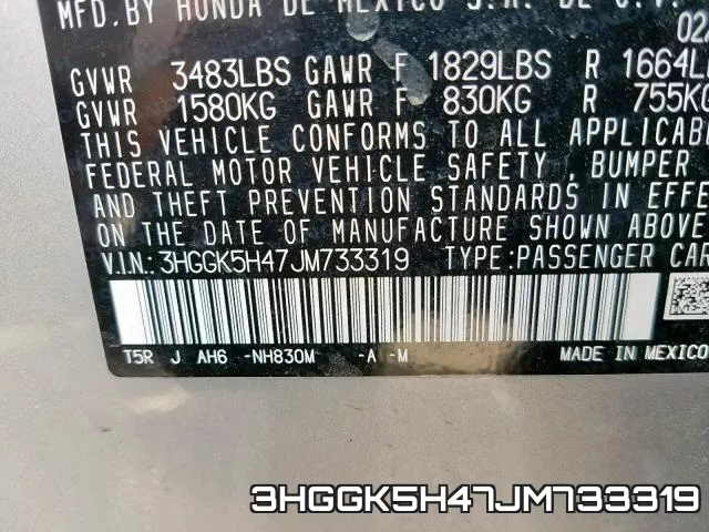 3HGGK5H47JM733319 фото 2