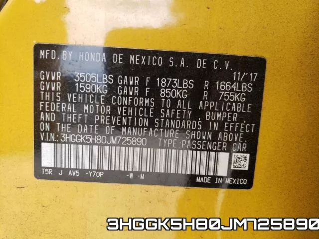 3HGGK5H80JM725890 фото 2