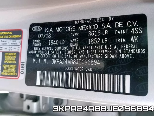 3KPA24AB8JE096894 фото 2