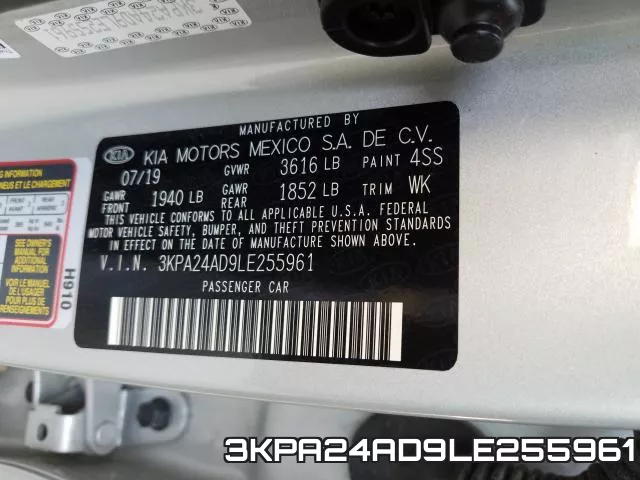 3KPA24AD9LE255961 фото 2