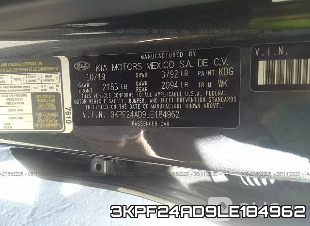 3KPF24AD9LE184962 фото 10
