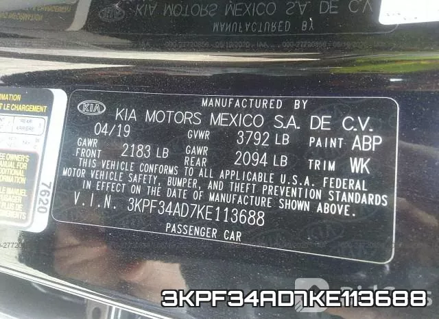 3KPF34AD7KE113688 фото 10