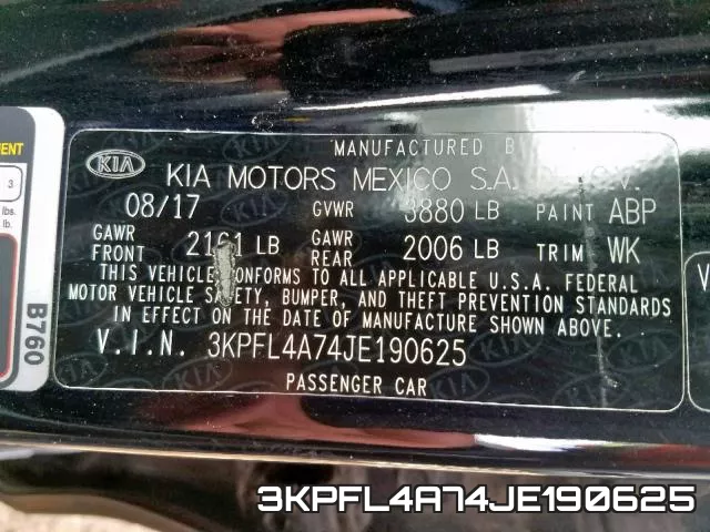 3KPFL4A74JE190625 фото 2