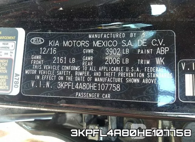 3KPFL4A80HE107758 фото 9