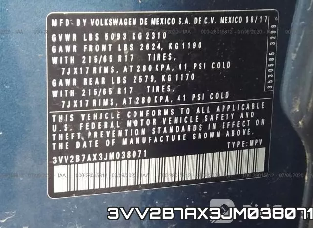 3VV2B7AX3JM038071 фото 10