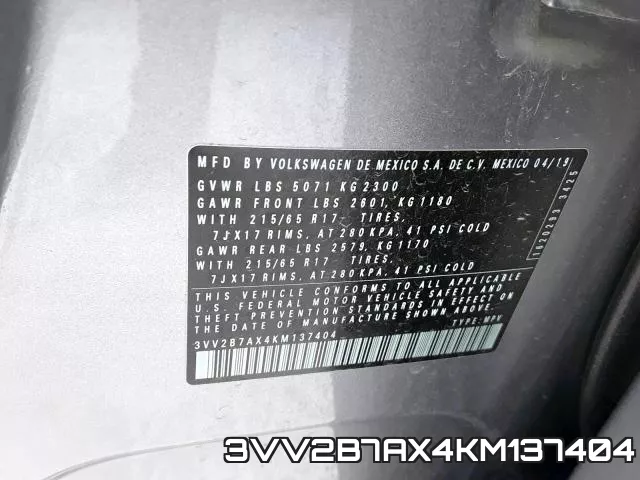 3VV2B7AX4KM137404 фото 2