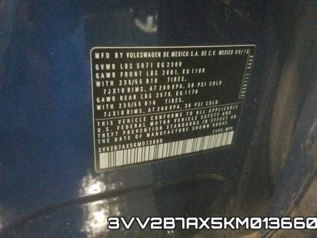 3VV2B7AX5KM013660 фото 2