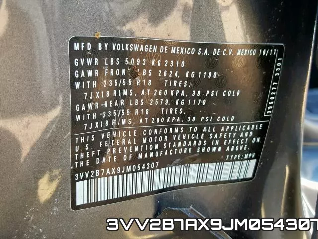3VV2B7AX9JM054307 фото 2