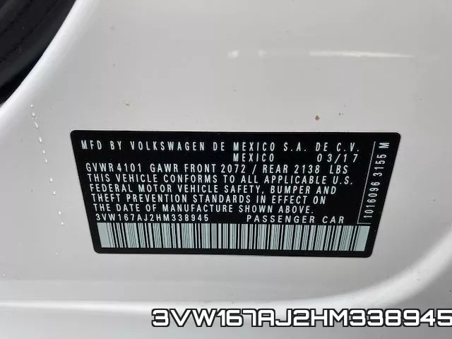 3VW167AJ2HM338945 фото 2