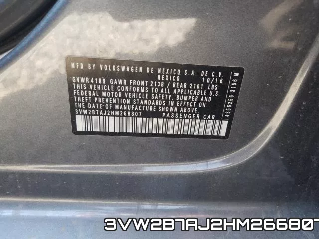 3VW2B7AJ2HM266807 фото 2