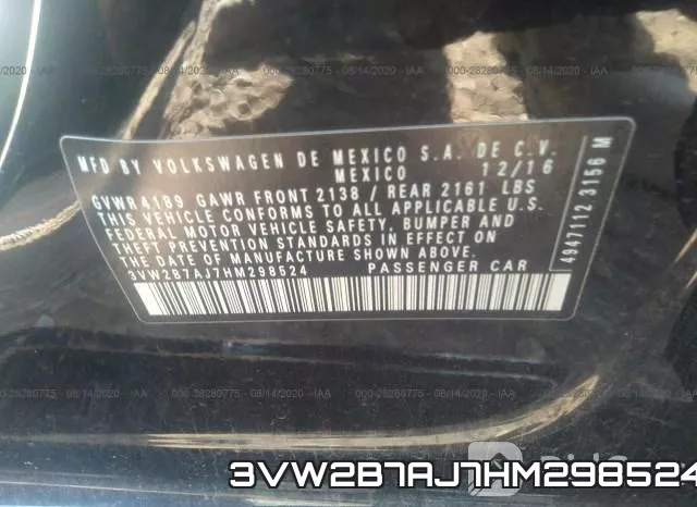 3VW2B7AJ7HM298524 фото 10