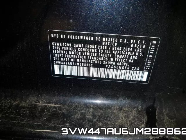 3VW447AU6JM288862 фото 2