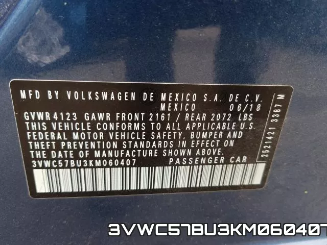 3VWC57BU3KM060407 фото 2