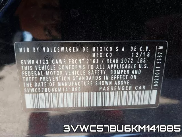 3VWC57BU6KM141885 фото 2