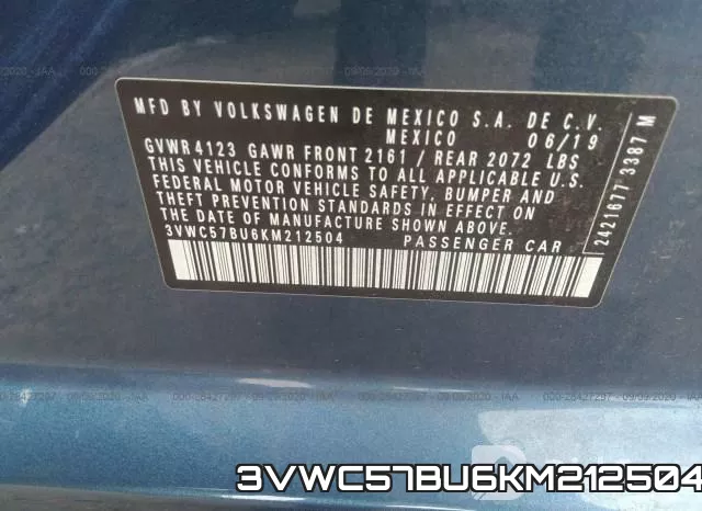 3VWC57BU6KM212504 фото 10
