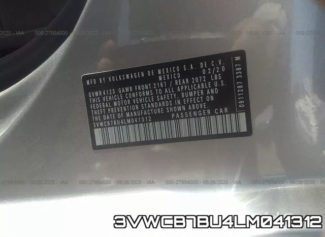 3VWCB7BU4LM041312 фото 10