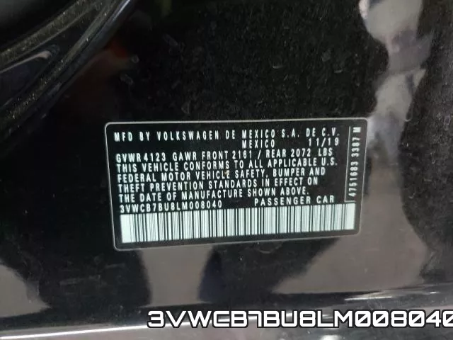3VWCB7BU8LM008040 фото 2