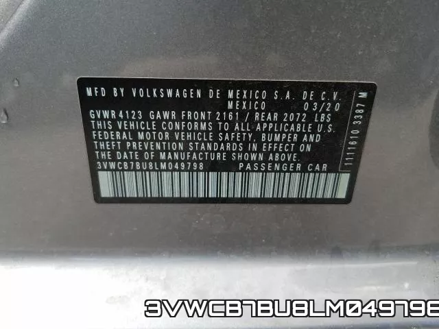 3VWCB7BU8LM049798 фото 2