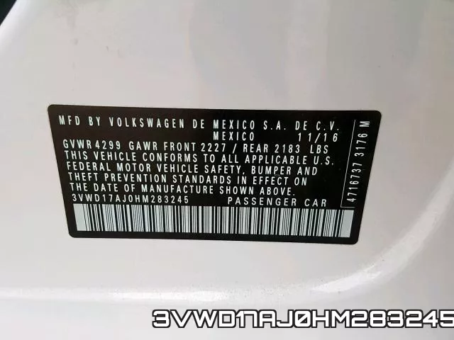 3VWD17AJ0HM283245 фото 2