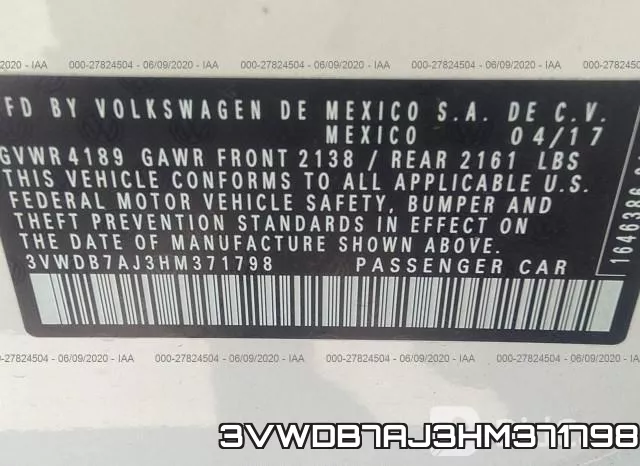 3VWDB7AJ3HM371798 фото 10