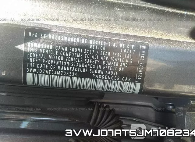 3VWJD7AT5JM708234 фото 10