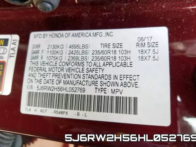 5J6RW2H56HL052769 фото 2
