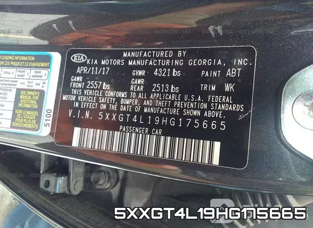 5XXGT4L19HG175665 фото 10