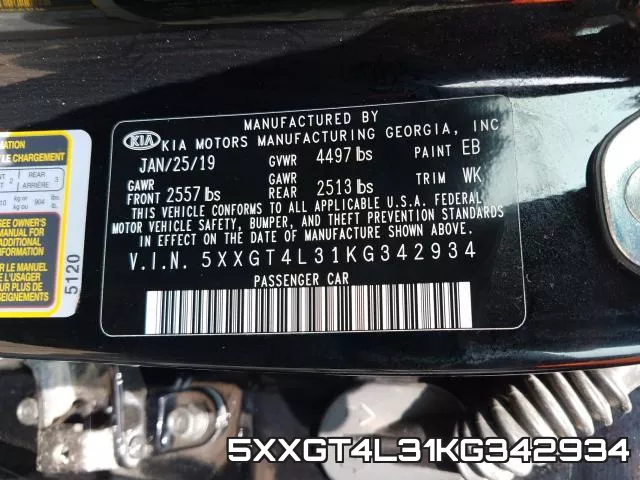 5XXGT4L31KG342934 фото 2