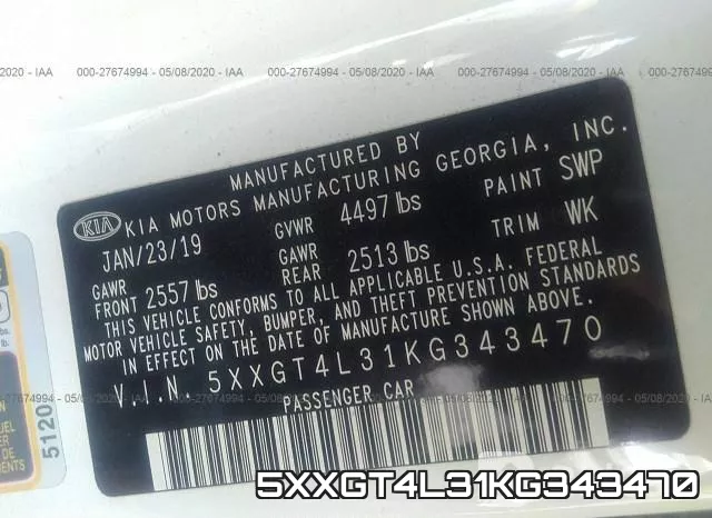 5XXGT4L31KG343470 фото 10