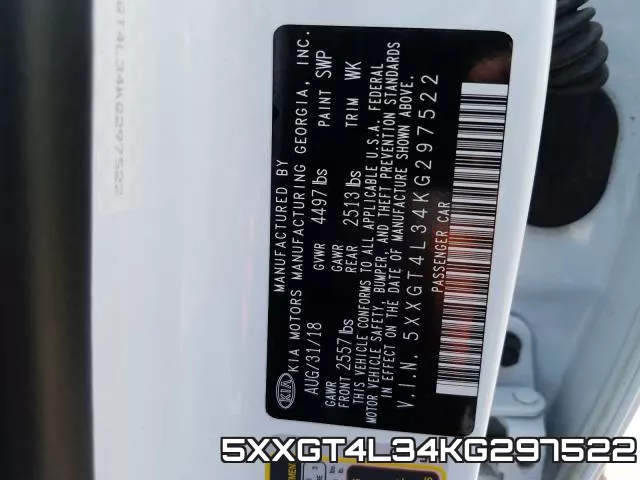5XXGT4L34KG297522 фото 2