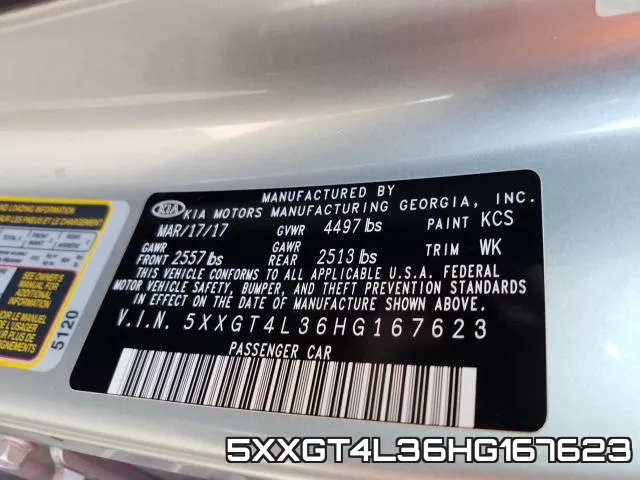 5XXGT4L36HG167623 фото 2