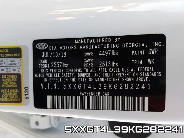 5XXGT4L39KG282241 фото 2