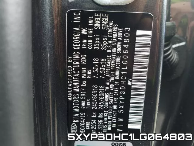 5XYP3DHC1LG064803 фото 2
