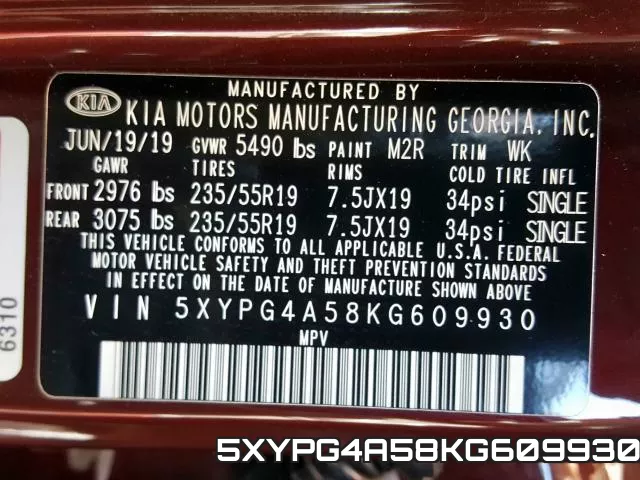 5XYPG4A58KG609930 фото 2