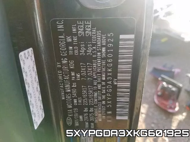 5XYPGDA3XKG601925 фото 2