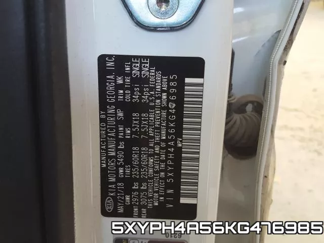 5XYPH4A56KG476985 фото 2