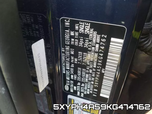 5XYPH4A59KG474762 фото 2