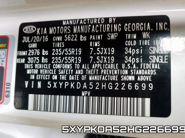 5XYPKDA52HG226699 фото 2