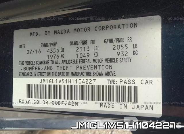 JM1GL1V51H1104227 фото 10