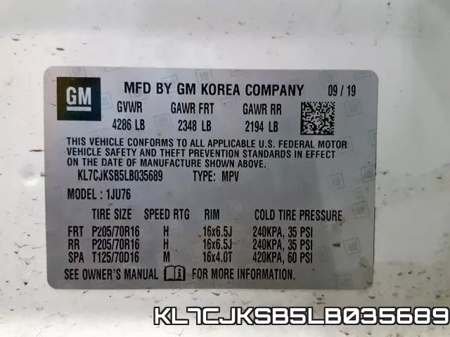 KL7CJKSB5LB035689 фото 2